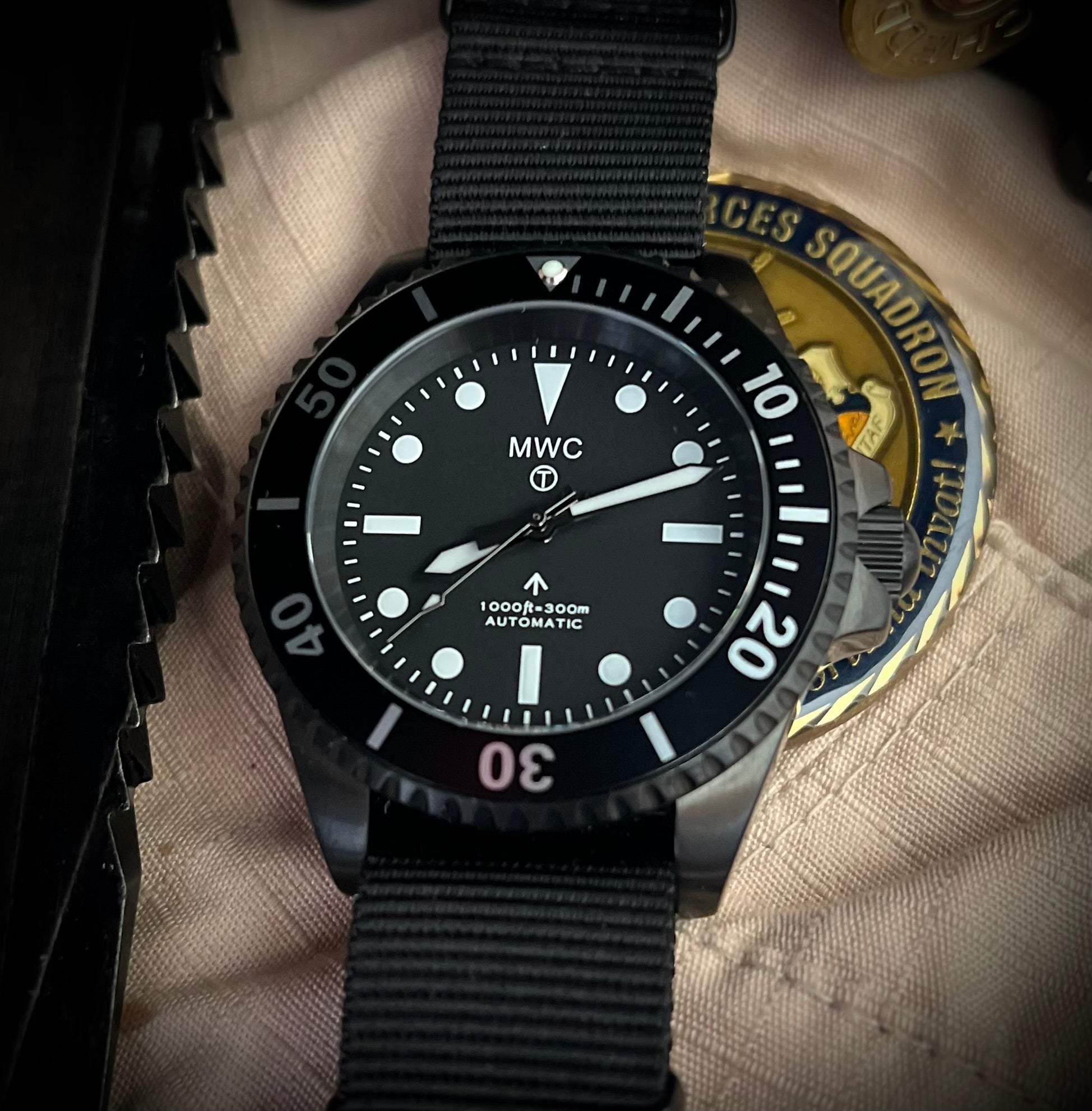 MWC 24 Jewel 300m Automatic Military Divers Watch with Tritium GTLS Tubes for Enhanced Nighttime Performance