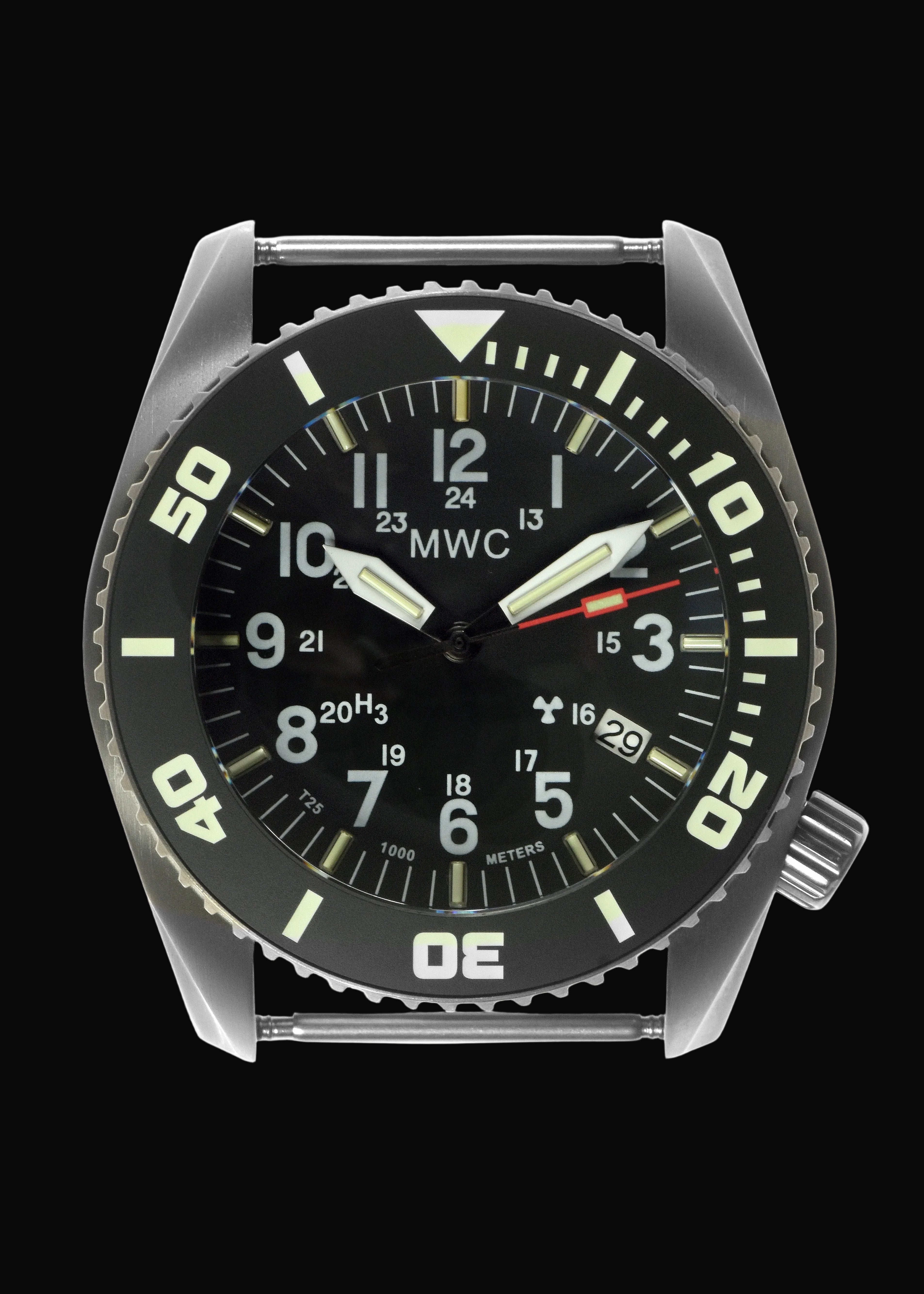 MWC "Depthmaster" 100atm / 3.280ft / 1000m wasserdichte Militärtaucheruhr in PVD Titan-Gehäuse mit GTLS und Heliumventil (Automatik)