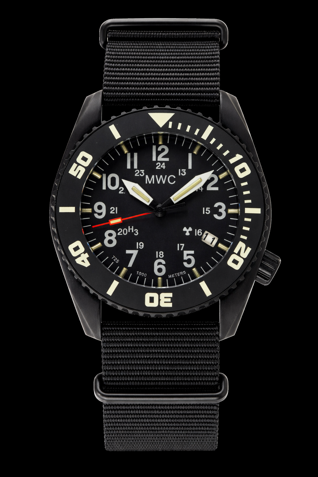 Reloj de Buceo Militar MWC "Depthmaster" Resistente al Agua 100atm / 3,280ft / 1000m en Caja de Titanio PVD con GTLS y Válvula de Helio (Automático)