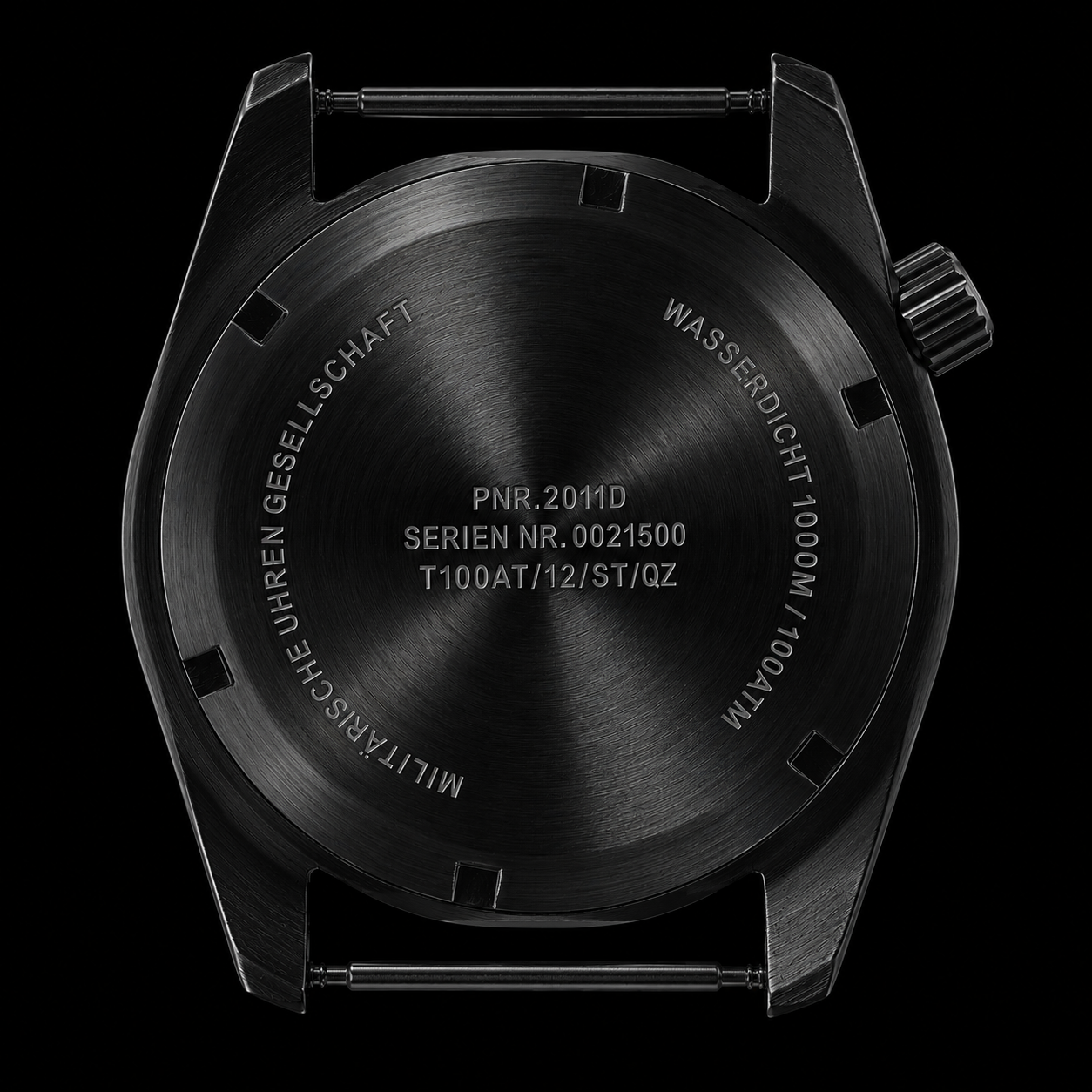 Montre de plongée militaire MWC « Depthmaster » étanche 100 atm / 3 280 pieds / 1000 m, boîtier en titane PVD avec Luminova et valve à hélium, mouvement à quartz suisse avec une autonomie de batterie de dix ans