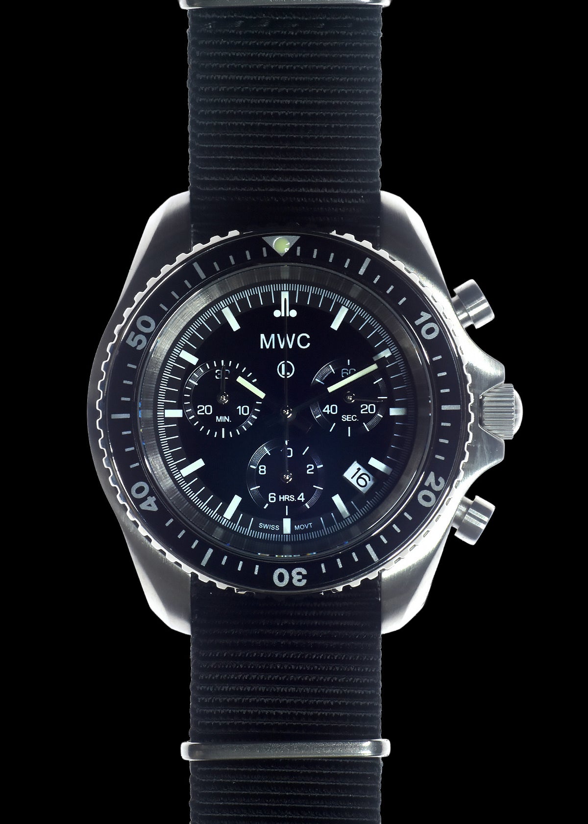 Ss Pilot MWC NATO Pattern Stainless Steel Military Pilots Chronograph with Sapp