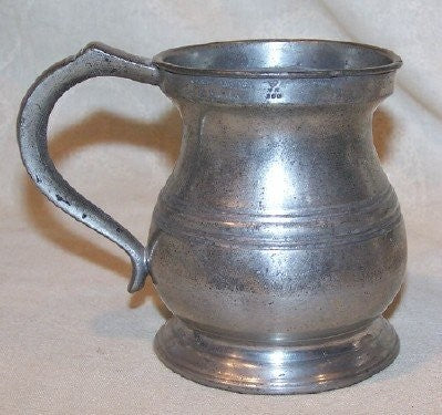 James Yates One Pint 19th Century Pattern Pewter Baluster Tankard - This is an exact remake of the manufacturers original