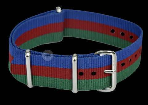 20mm "Blue, Red and Green" NATO Military Watch Strap