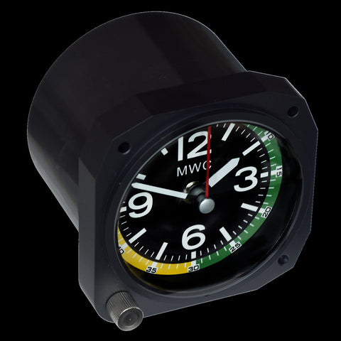 Limited Edition Replica Airspeed Indicator Cockpit / Desk Clock in Matt Black Finish