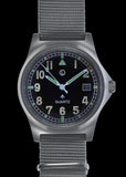 MWC G10 LM Stainless Steel Military Watch on a Grey NATO Military Webbing Strap (Plain Engravable Caseback)