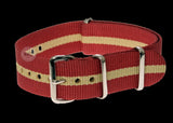 20mm Red and Sand NATO Military Watch Strap