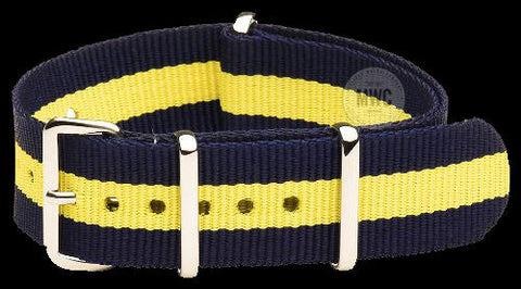 22mm Blue and Yellow NATO Military Watch Strap