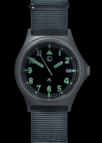 MWC G10 100m PVD Stealth Military Watch with Fixed Strap Bars, 10 Year Battery Life, Screw Crown & Caseback