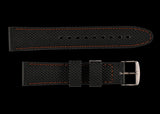 MWC 22mm Silicone Watch Strap with Orange Stitching