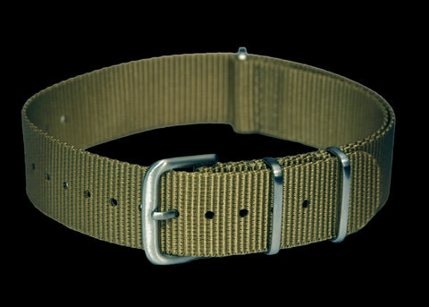 18mm Black Calf Leather Zulu Military Watch Strap