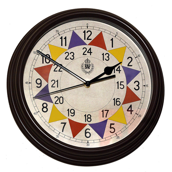 RAF 1940 "Battle of Britain" Pattern Replica Sector Wall Clock with Silent Quartz Movement and Sweep Second hand (Size 12" / 30.5cm)