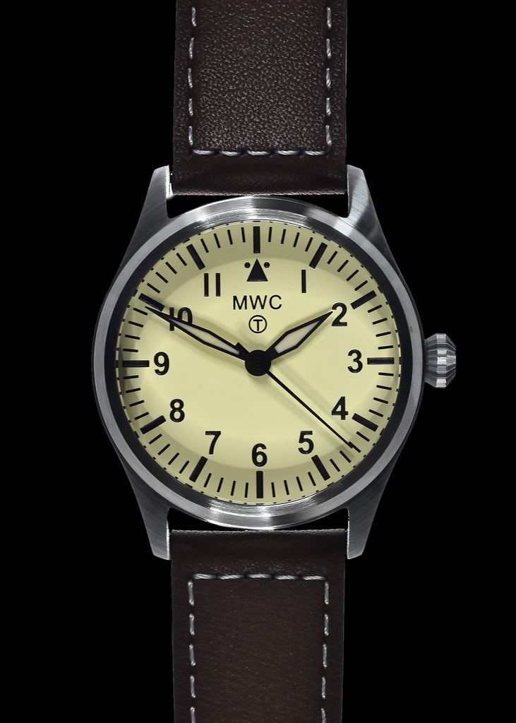 MWC Classic 40mm Stainless Steel Aviator Watch with Hybrid Movement and 100m Water Resistance