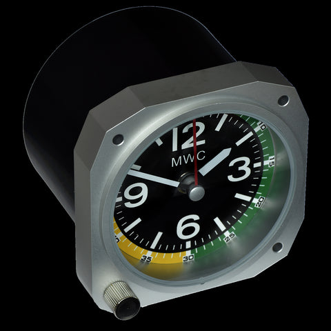 Limited Edition Replica Altimeter Instrument Desk Clock With Retro Dial in Matt Black Finish