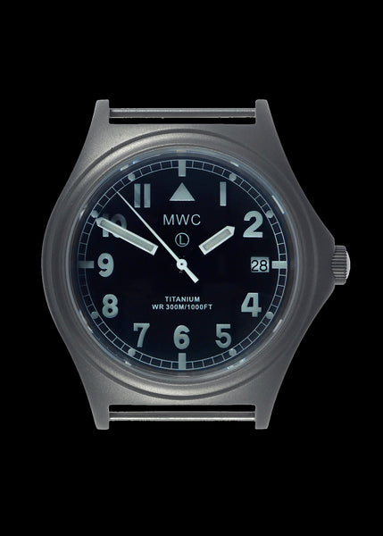 MWC Titanium General Service Watch, 300m Water Resistant, 10 Year Battery Life, Luminova, Sapphire Crystal and 12 Dial Format (Date Version)