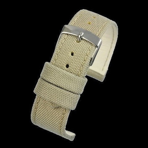 24mm Ivory / Khaki Sailcloth Watchstrap